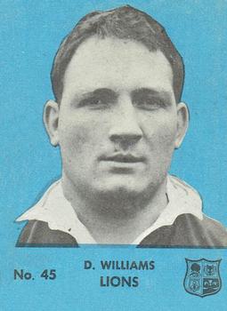 1968 Playtime Rugby Gum Famous Rugby Players - Blue #45 Denzil Williams Front